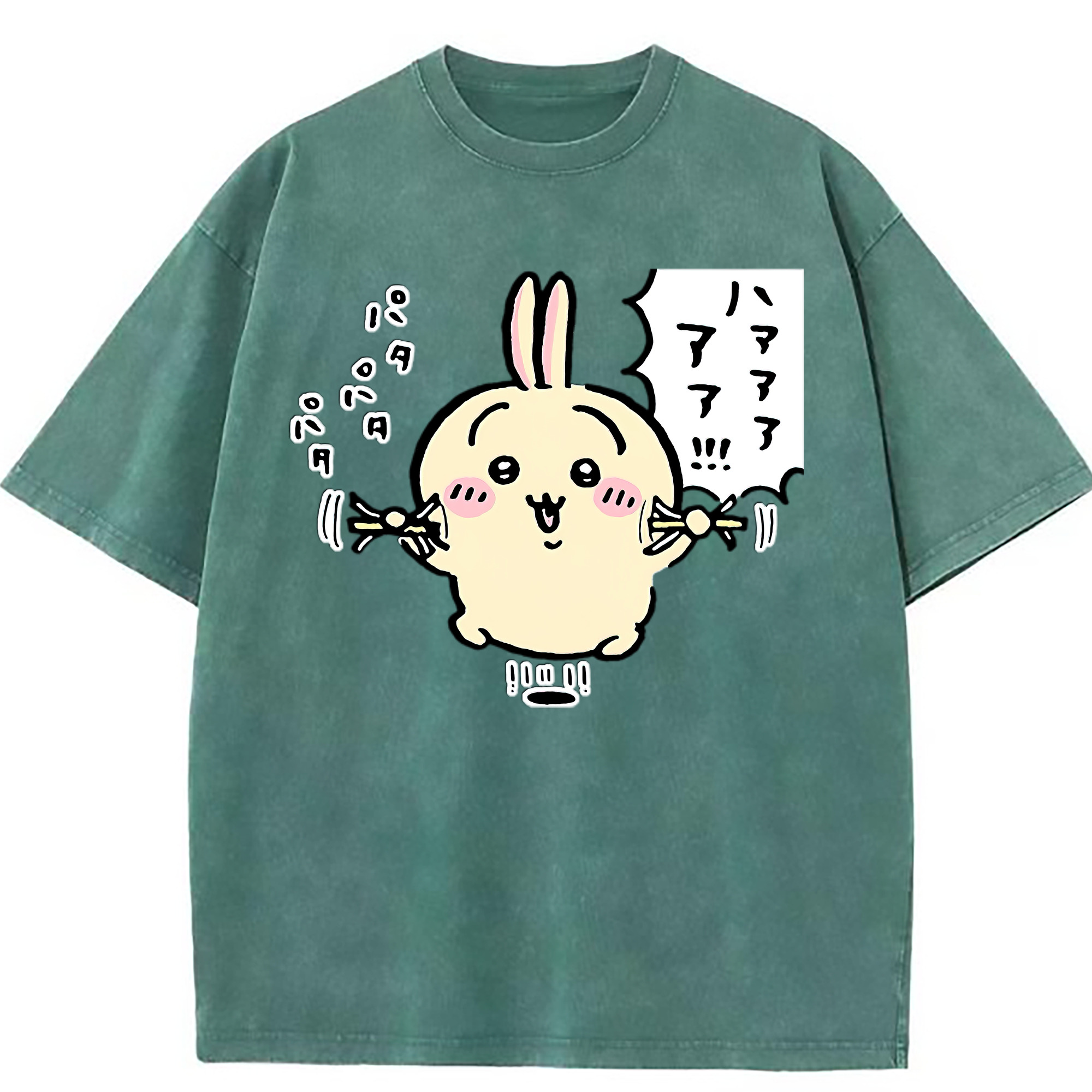 （画像用） ちいかわ うさぎ Chii-kawa usagi 綿100% ヴィンテージ風 半袖Tシャツ（フロントプリント）
